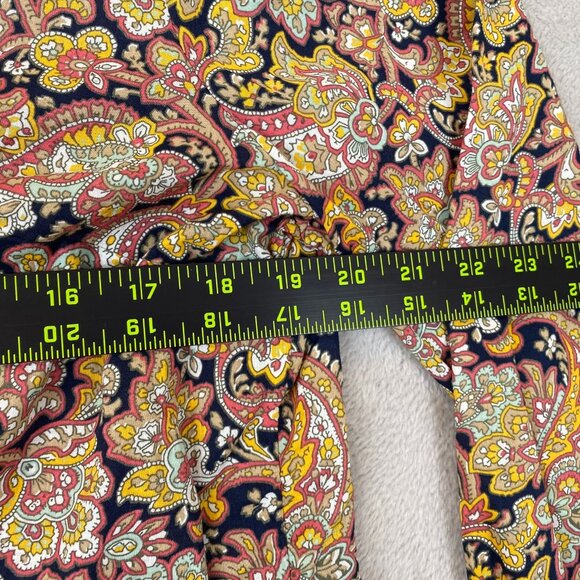 Talbots Womens Blouse Size Medium Paisley Print Long Sleeve 100% Cotton Boho - Picture 4 of 9